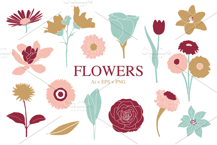 Flowers Clipart in Illustrations - product preview 8