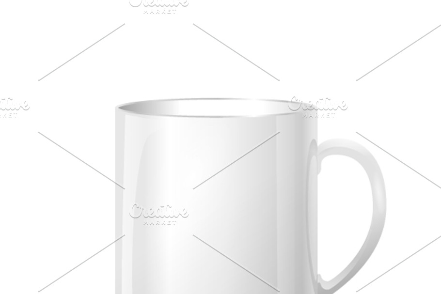 Realistic glossy white cup in Objects - product preview 8