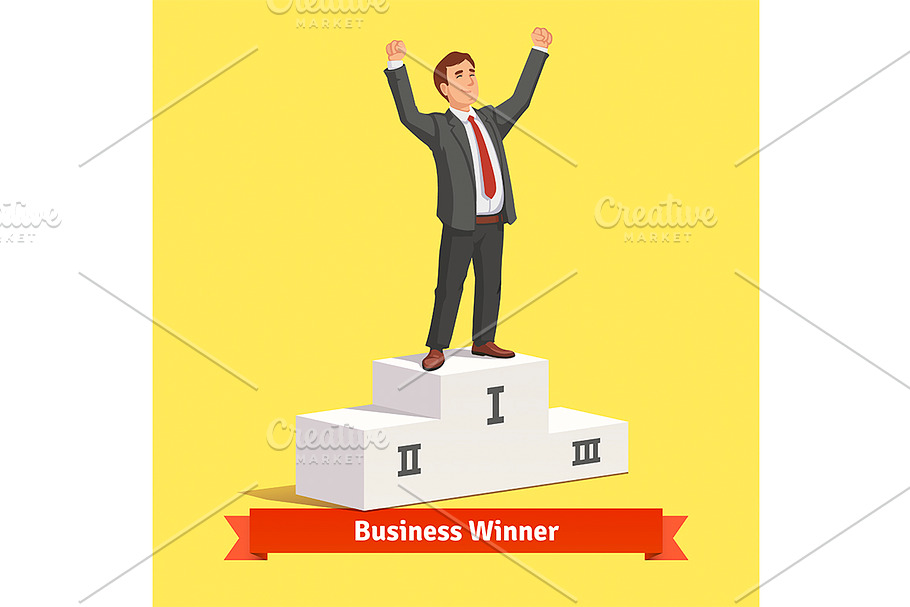 Businessman celebrating victory in Illustrations - product preview 8