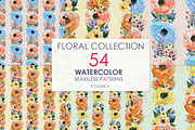54 floral watercolor patterns