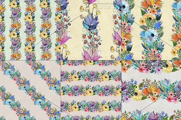 54 floral watercolor patterns in Patterns - product preview 1