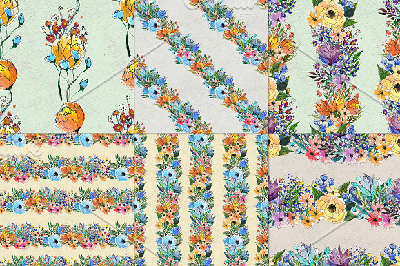 54 floral watercolor patterns in Patterns - product preview 2