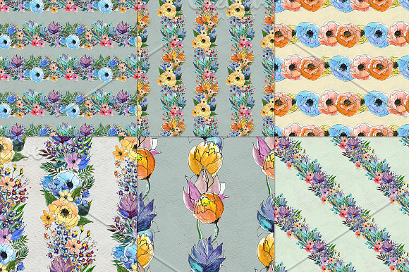 54 floral watercolor patterns in Patterns - product preview 4