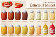 Sauces set. Cartoon vector icons