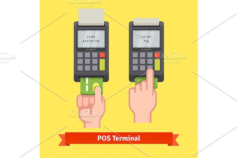 Inserting credit card to a terminal