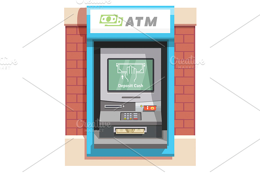 Street ATM teller machine in Illustrations - product preview 8