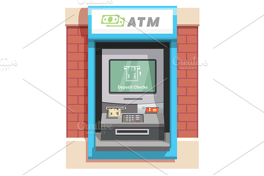 Street ATM teller machine in Illustrations - product preview 8