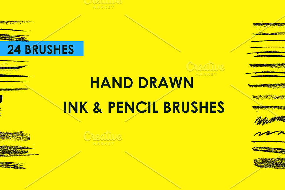 Hand Drawn Ink & Pencil Brushes in Photoshop Brushes - product preview 8