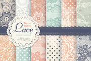 12 Lace patterned papers