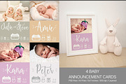 4 Baby Announcement Cards
