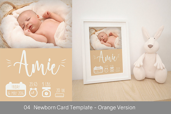 4 Baby Announcement Cards in Postcard Templates - product preview 4