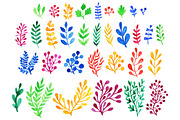 Big watercolor floral vector set