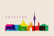 Auckland City Landmarks Illustration