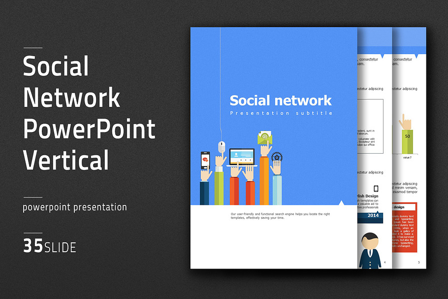 Social Network PowerPoint Vertical in PowerPoint Templates - product preview 8