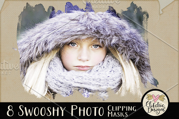 Swooshy Painted Photo Clipping Masks in Photoshop Shapes - product preview 4