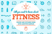 Awesome Fitness Icons and Logo Set 2