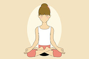 Women Doing Yoga and Meditation Set