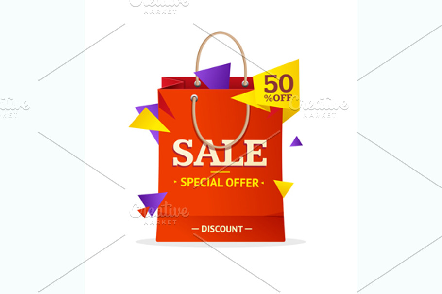 Sale Label Paper Bag. Vector in Illustrations - product preview 8