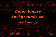 Color binary backgrounds, set of 9