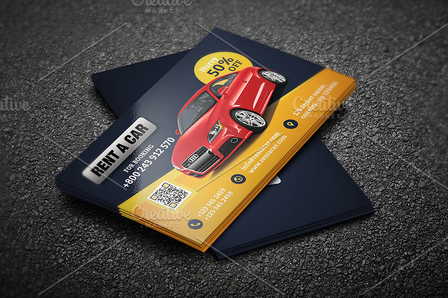 Rent a car business card #46 in Business Card Templates - product preview 8