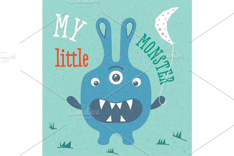 Monster illustration in baby style in Illustrations - product preview 8