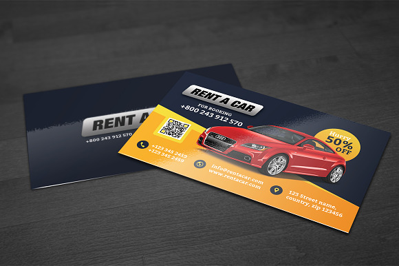 Rent a car business card #46 in Business Card Templates - product preview 1