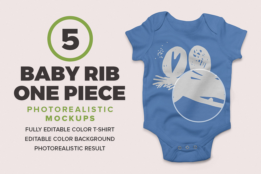 Baby Rib One Piece Mockups in Product Mockups - product preview 8