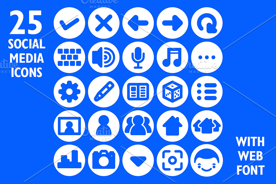Social Media App Icon Set & Web Font