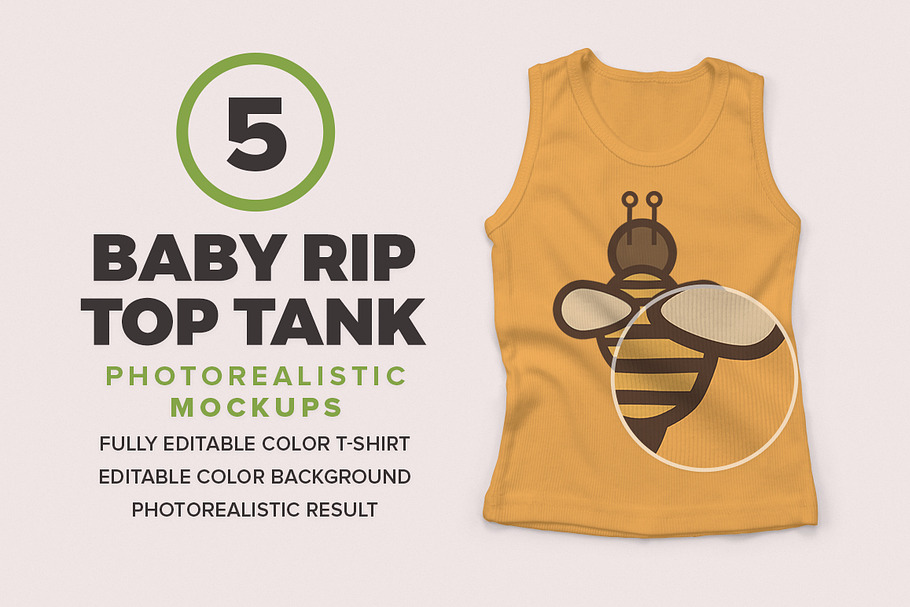 Baby Rip Top Tank Mockups in Product Mockups - product preview 8