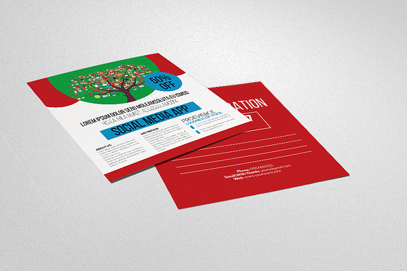 Social Media App Post Card in Postcard Templates - product preview 2