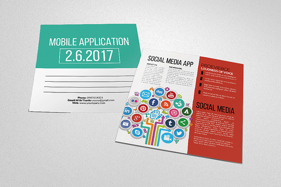Social Media App Post Card in Postcard Templates - product preview 1
