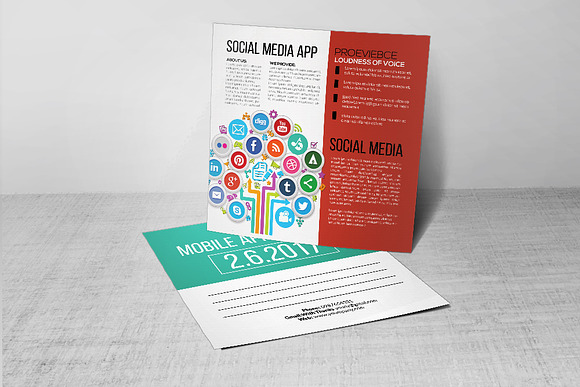 Social Media App Post Card in Postcard Templates - product preview 2