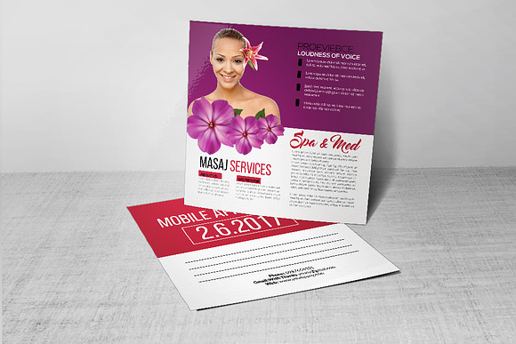 Beauty Spa & Massage Post Card in Postcard Templates - product preview 2