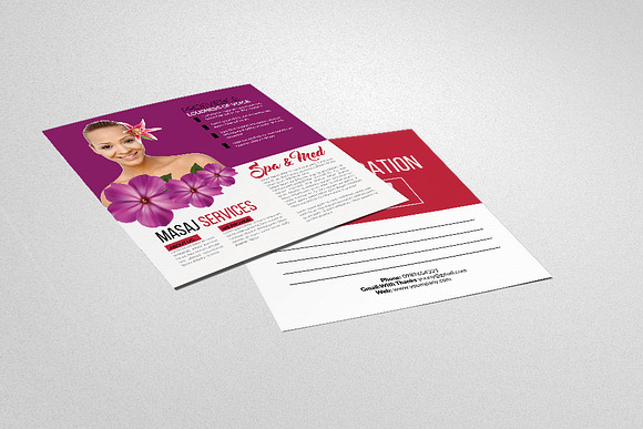 Beauty Spa & Massage Post Card in Postcard Templates - product preview 3