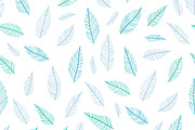 Vector Blue Feathers Repeat Pattern