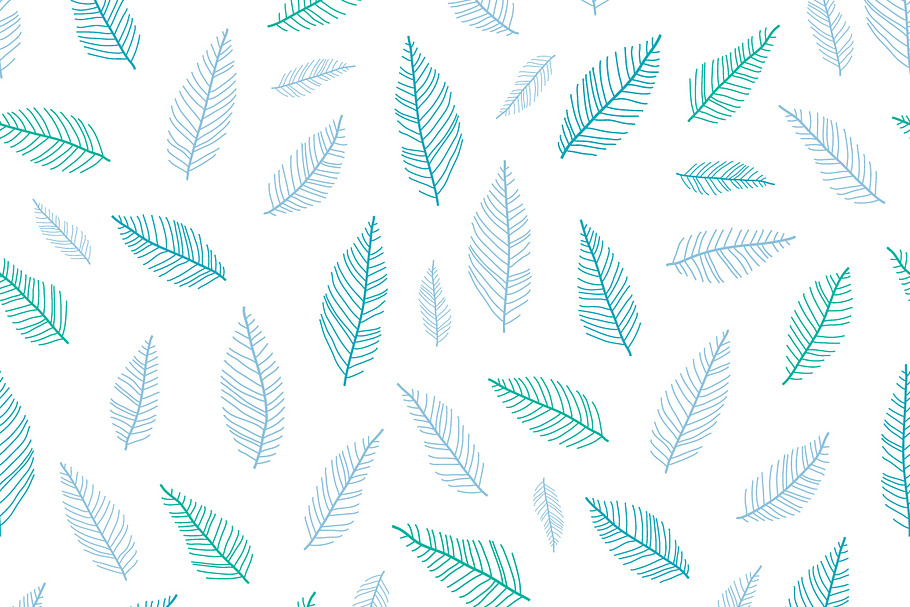 Vector Blue Feathers Repeat Pattern in Patterns - product preview 8