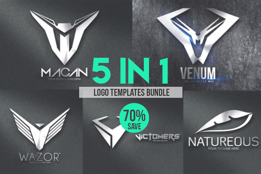 5in1 Logo Templates Bundle in Logo Templates - product preview 8