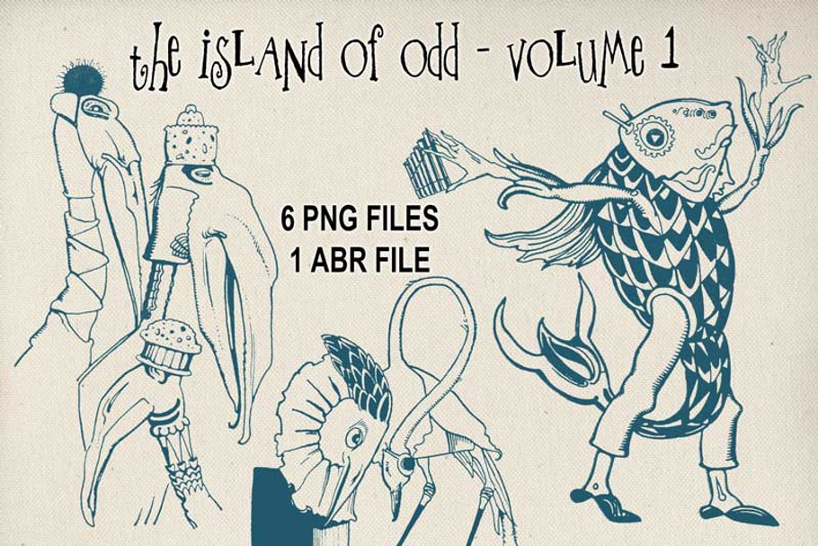 The Island of Odd - PNG and ABR set in Photoshop Brushes - product preview 8