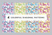 4 Colorful Diagonal Patterns