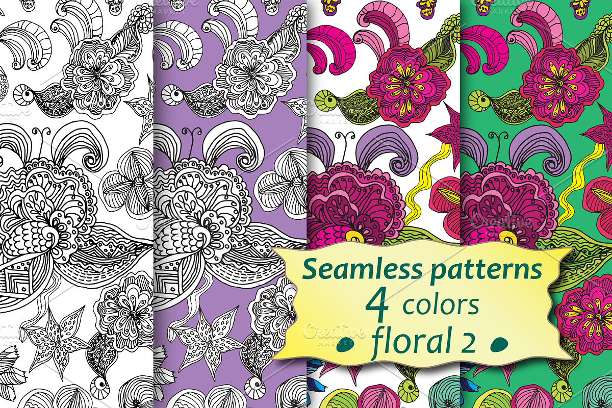 Seamless abstract floral pattern №2. in Patterns - product preview 8
