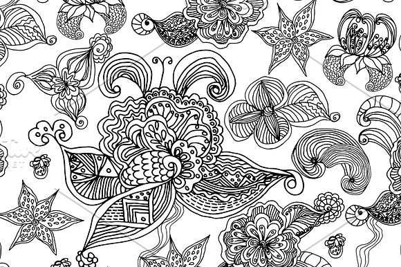 Seamless abstract floral pattern №2. in Patterns - product preview 1