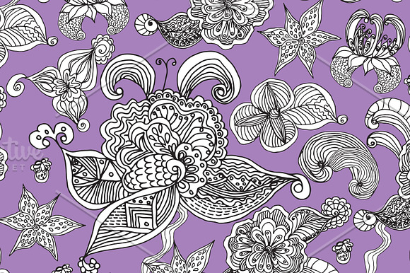 Seamless abstract floral pattern №2. in Patterns - product preview 2