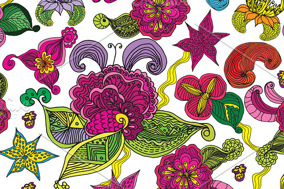 Seamless abstract floral pattern №2. in Patterns - product preview 3