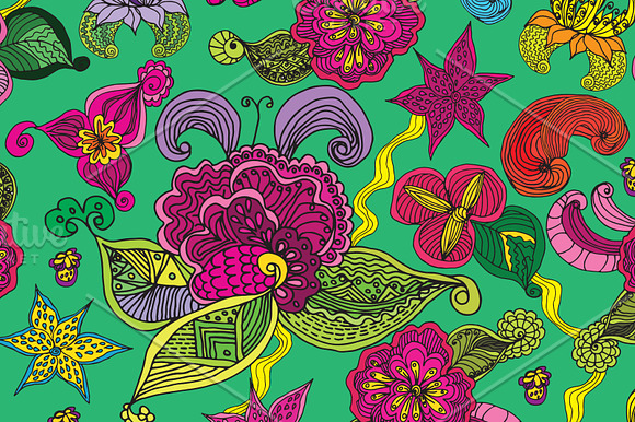 Seamless abstract floral pattern №2. in Patterns - product preview 4