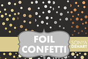 Black Foil Confetti Digital Papers