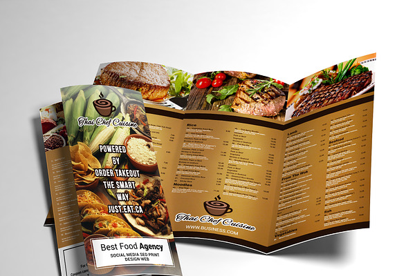 Restaurant Menu Tri-fold Brochure