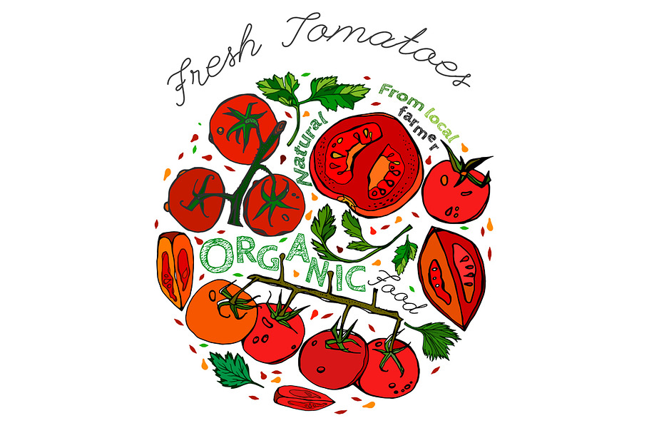 Vector Tomato Pattern