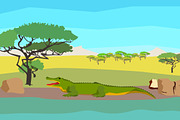 Crocodile near the river