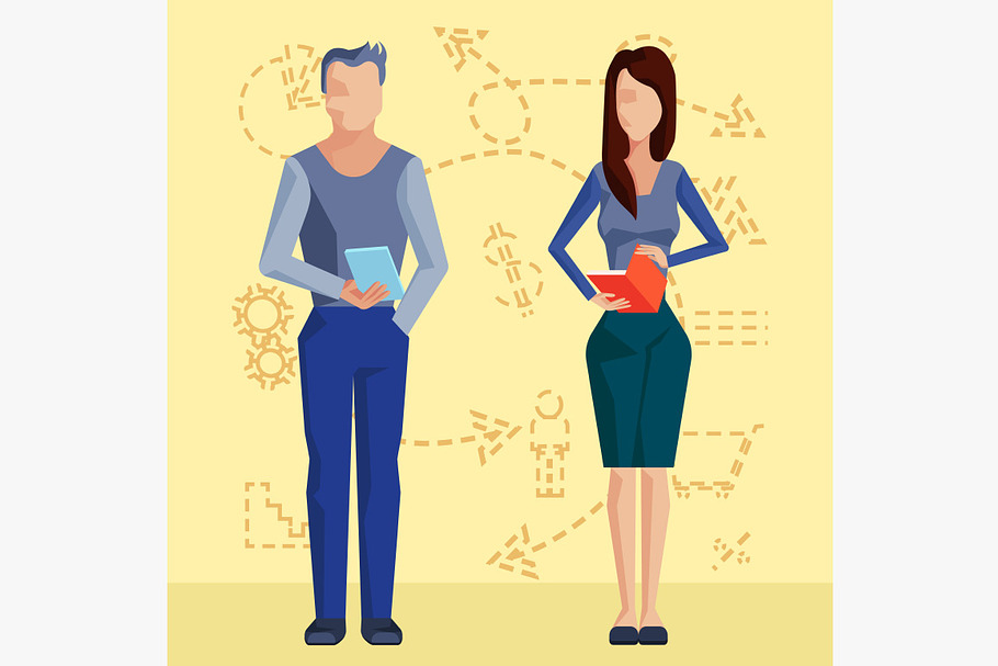 Two business people in Illustrations - product preview 8