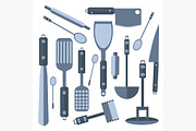 Set Isolated kitchen tools